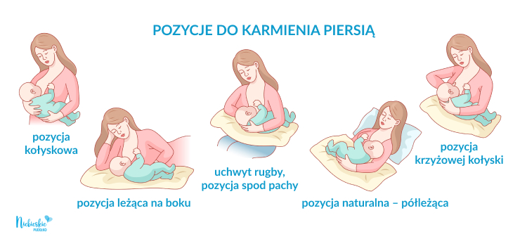 Pozycje do karmienia piersią infografika