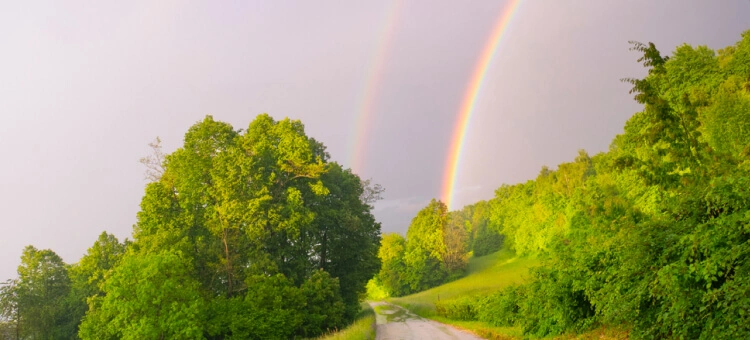 Tęcza nad górami