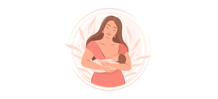 Ilustracja wektorowa przedstawiająca karmienie piersią i macierzyństwo na białym tle