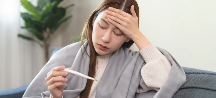 Dziewczyna monitoruje swoją ciepłotę ciała