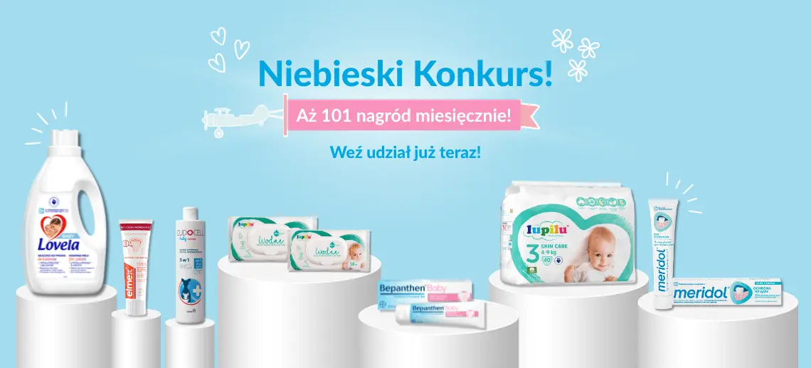 Zdjecie produktów do wygrania w Niebieskim Konkursie - edycja 2026
