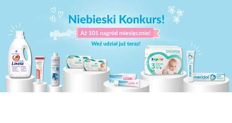 Zdjecie produktów do wygrania w Niebieskim Konkursie - edycja 2026